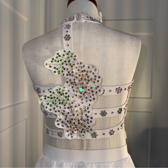 SALE! Custom Rhinestone Lyrical Dance Costume Child Medium - Picture 1 of 15